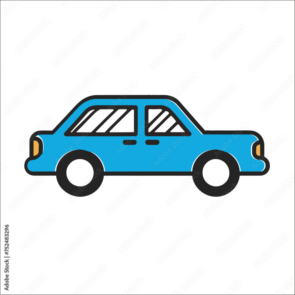 Car icon. Vector illustration isolated on white background.