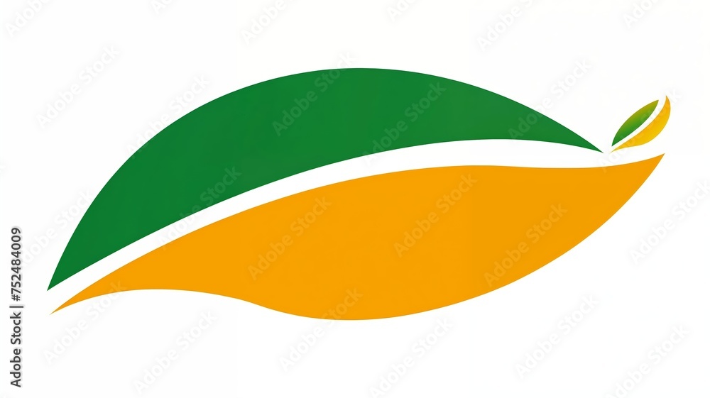 A leaf with green and yellow colors A leaf with green and yellow colors