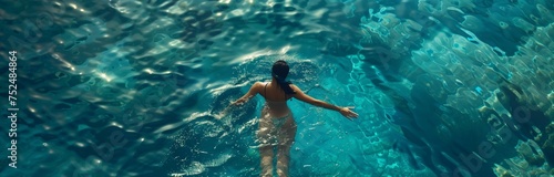 beautiful sunny day for woman to snorkel in the turquoise see © Ivana