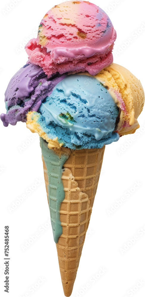 Melting Multicolored Ice Cream Cone