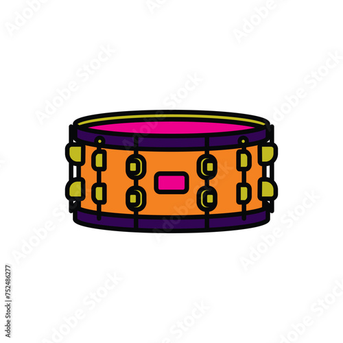 Original vector illustration. A contour snare drum icon. A design element. © artmarsa