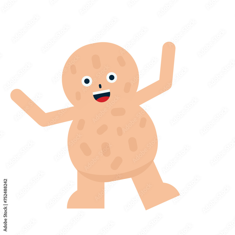 Obraz premium Vector illustration of a cute nut character