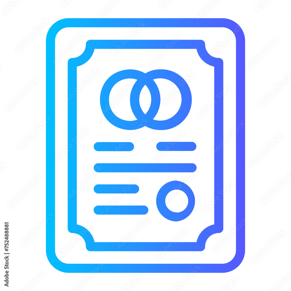 marriage certificate gradient icon marriage certificate gradient icon