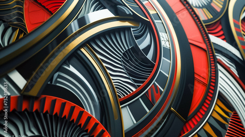 Art Deco patterns reimagined in a modern context Close up photo