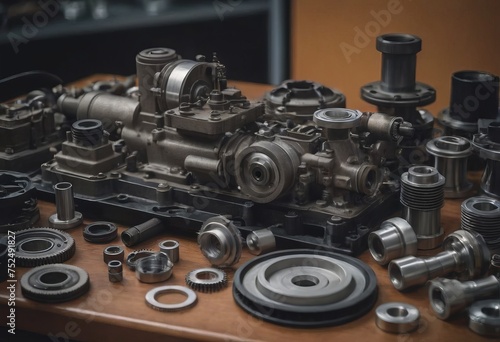 Engine valve car maintenance.The cylinder block of the four-cylinder engine. Disassembled motor vehicle for repair