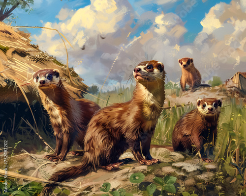 The role of ferrets in ancient animal husbandry practices during prehistory Close up photo