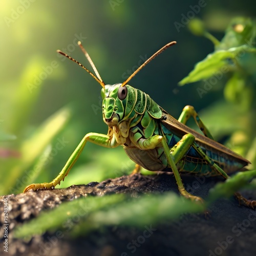 grasshopper on a leaf © Shahzad