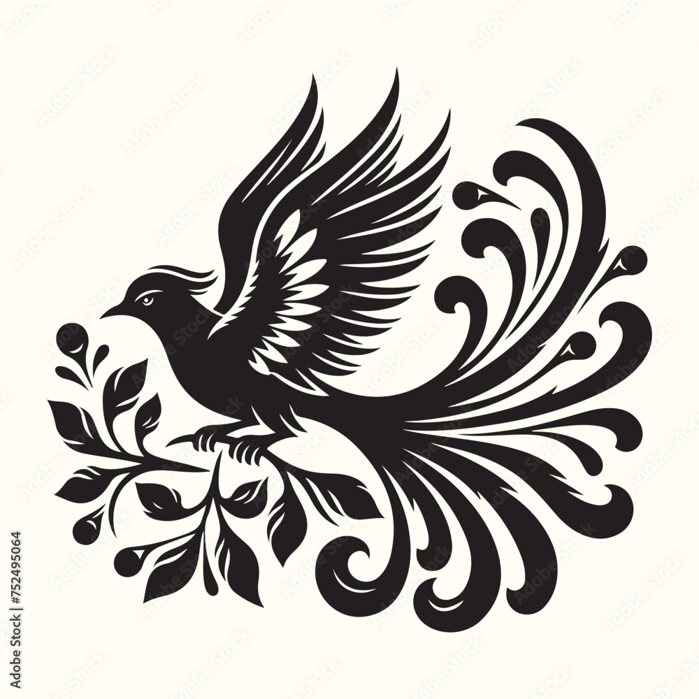 Obraz premium Bird Silhouette Illustration Vector Design