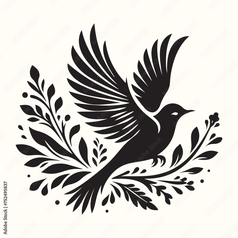 Fototapeta premium Bird Silhouette Illustration Vector Design