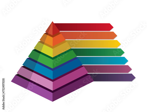 Colorful infographics pyramid. vector illustration
