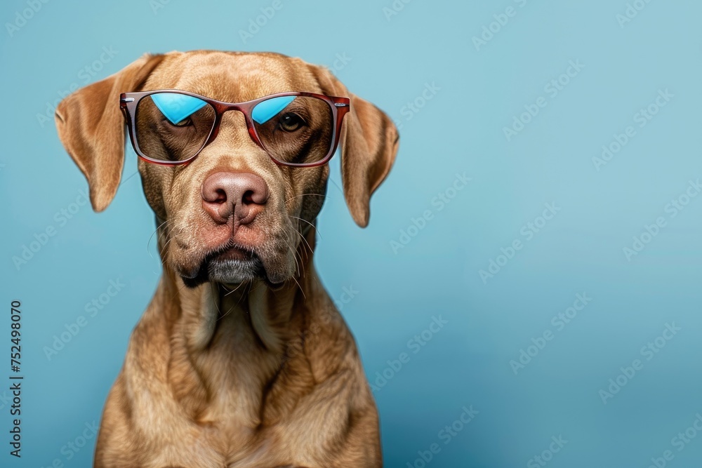 Cool Dog with Sunglasses on Solid Background, AI Generative
Cool Dog with Sunglasses on Solid Background, AI Generative