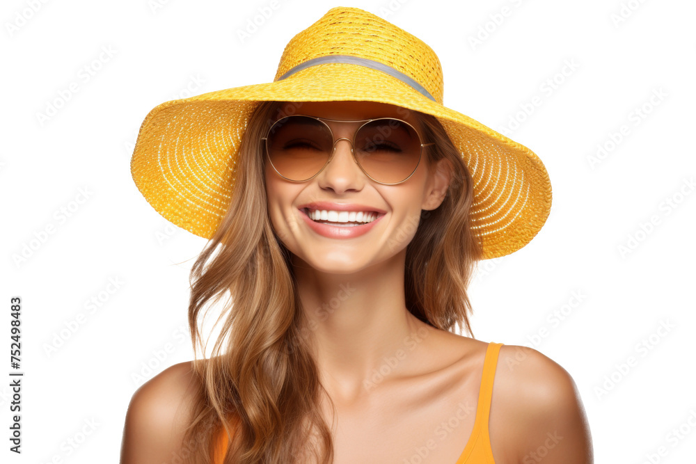Portrait happy woman with summer holiday beach outfits isolated on transparent background for realax at beach on vacation, travel and holidays vacation concept. Portrait happy woman with summer holiday beach outfits isolated on transparent background for realax at beach on vacation, travel and holidays vacation concept.