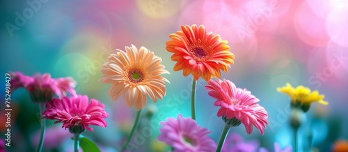 Beautiful and vibrant colorful flowers wallpapers for a stunning and cheerful display on screens © TheWaterMeloonProjec