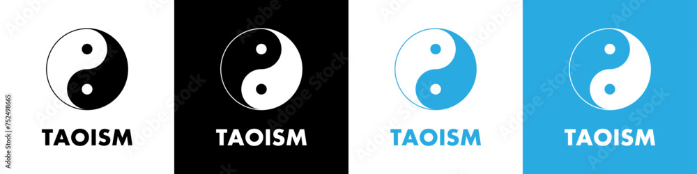 Ying yang symbol or icon logo, isolated on white background