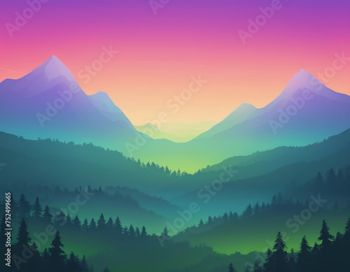 sunrise in mountains #752499665