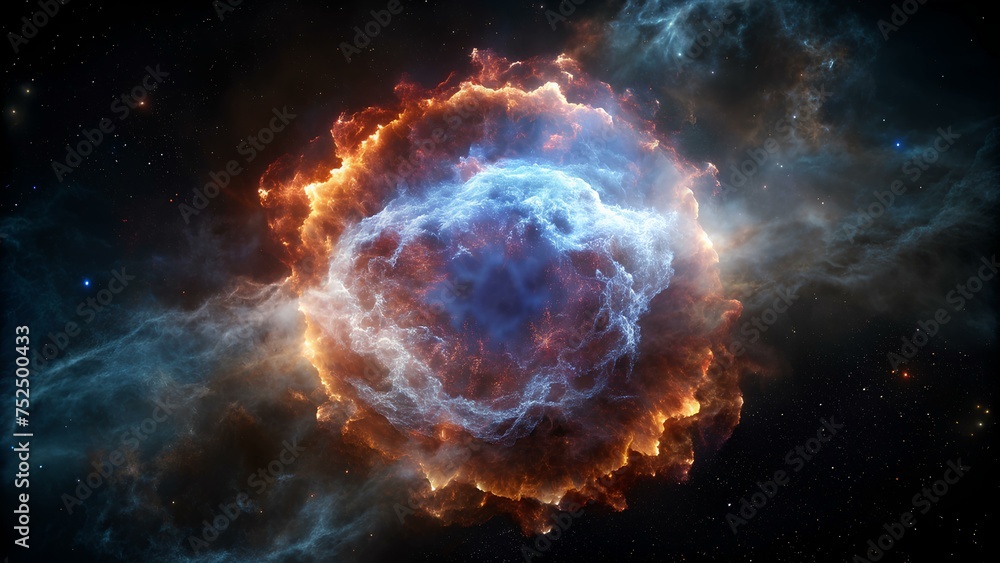 Exploring the Marvels of Space: Dive into the Astonishing Beauty of a Supernova Remnant's Expanding Shell Through a Breathtaking Astrophysical Artwork