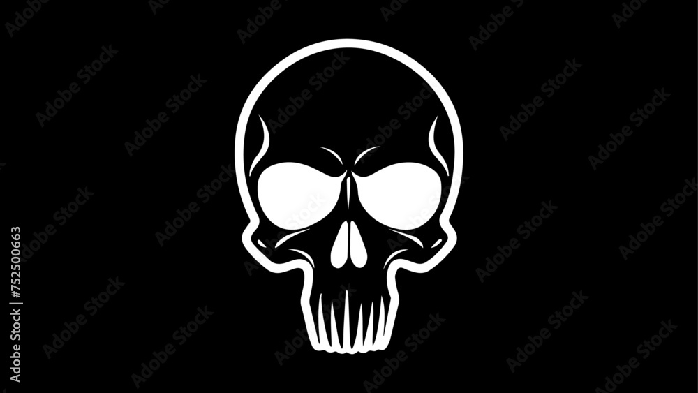 skull on black, vector, illustration skull on black, vector, illustration