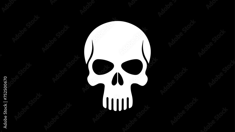 skull on black, vector, illustration