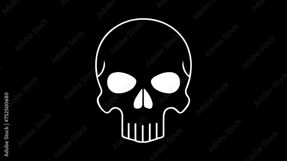 skull shape on black background, vector, illustration