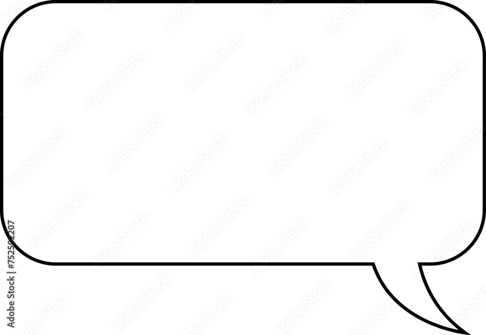 Set of blank white speech bubble in flat design, chatting box, message box icon. Balloon doodle style of thinking sign symbol. Speech bubble isolated on background.