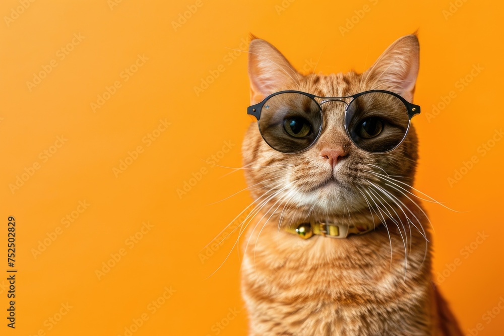 Hip Kitty in Sunglasses: Feline Coolness, AI Generative
