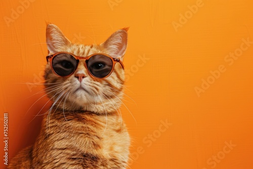 Sunnies-Sporting Cat: Feline Chic, AI Generative  © NikoArakelyan