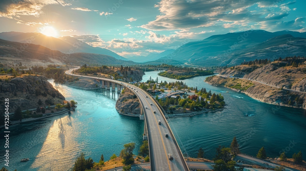 Naklejka premium A breathtaking drone shot capturing the contrast