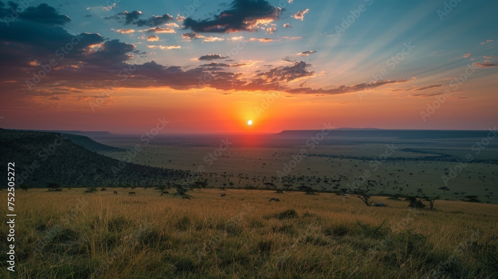 A breathtaking sunrise over the Serengeti A breathtaking sunrise over the Serengeti