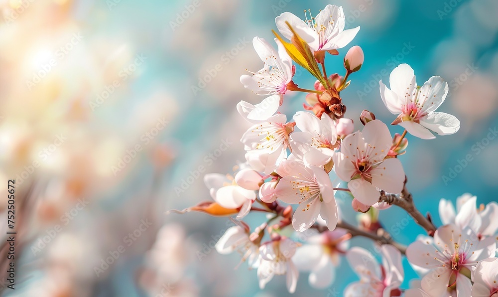 close up, blooming, almond, tree, spring, blossom, branch, nature, season, beauty, illustration