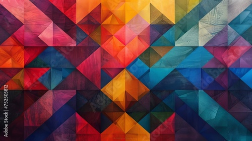A close-up view of a vibrant geometric background