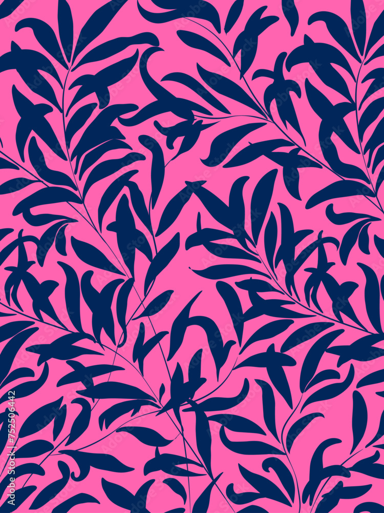 Pink and blue background. invitation in the botanical style, card template design with leaves Pink and blue background. invitation in the botanical style, card template design with leaves