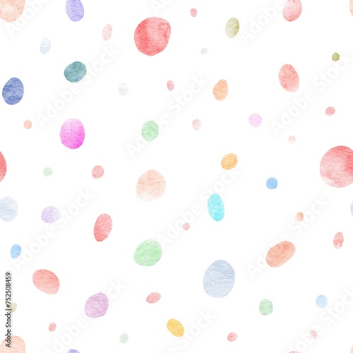 Seamless pattern with colorful watercolor spots