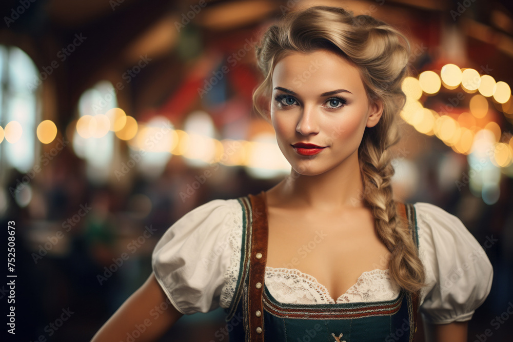 Oktoberfest. a young female person in a dirndl outfit. Bavarian beer festival. Oktoberfest. a young female person in a dirndl outfit. Bavarian beer festival.