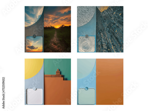 collage with images of the landscape