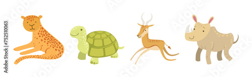 Wild African Animal and Zoo Beast Vector Set