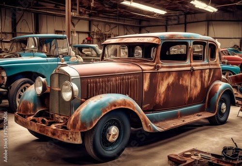 illustration, restoring vintage bringing classic cars back their former glory, revamping, ancient, traditional, vehicles, antique, prestige, return, retro, past