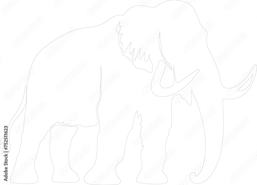 mammoth outline mammoth outline