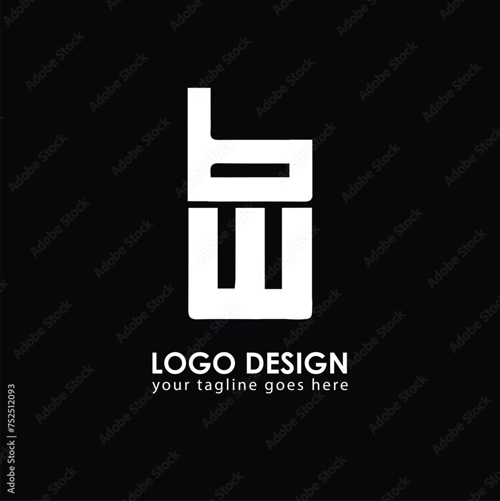 BW WB Logo Design, Creative Minimal Letter WB BW Monogram BW WB Logo Design, Creative Minimal Letter WB BW Monogram