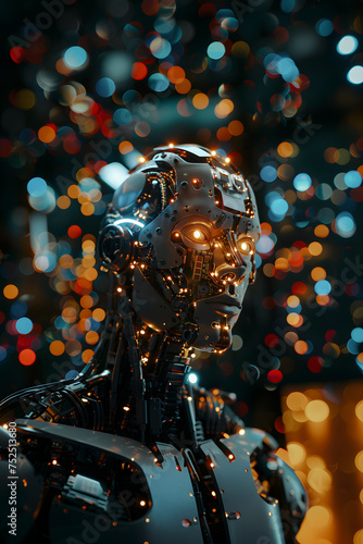 human-like robot in a cybernetic environment