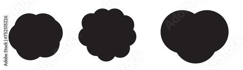 Scallop Circle Silhouette Shapes Icon Set 