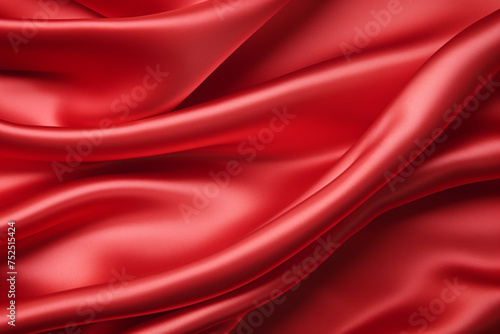 Red silk textile texture with folds.