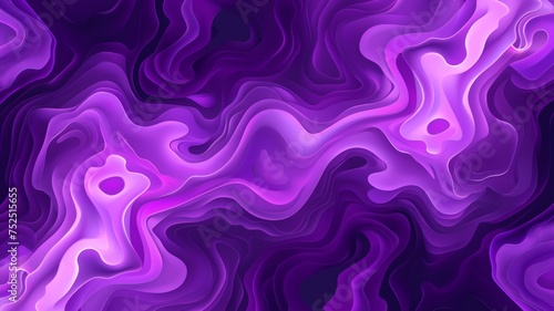 Abstract Purple Waves Background with Fluid Shapes and Neon Glow for Wallpaper or Graphic Design