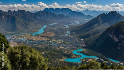 Blue mountains famous tourism scenery lijiang