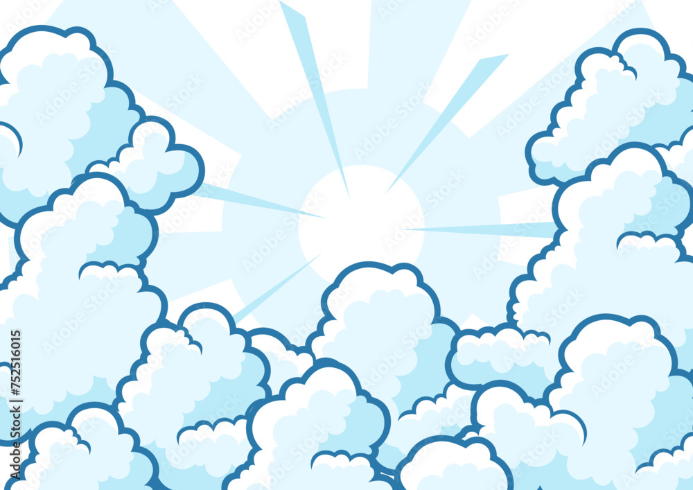 Background with clouds. Cartoon cute image of sky. Background with clouds. Cartoon cute image of sky.