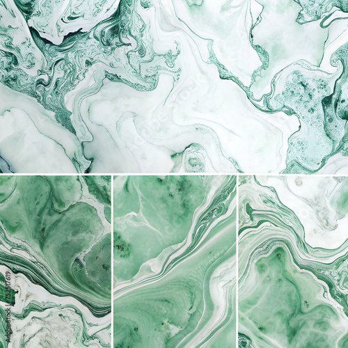 Wallpaper Mural Marble texture abstract background pattern green and white color Tiles texture Torontodigital.ca