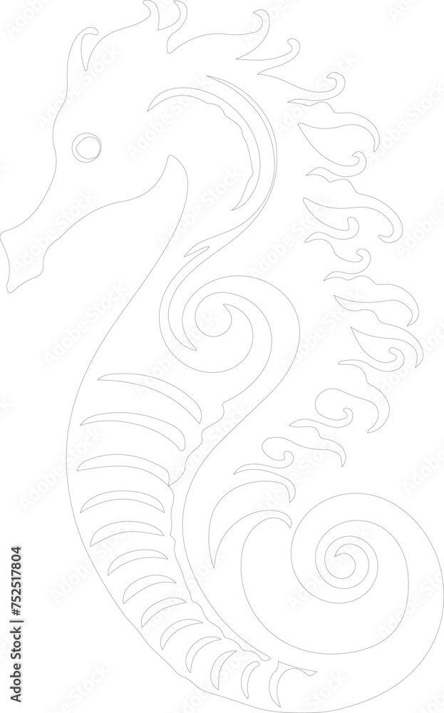 seahorse outline seahorse outline