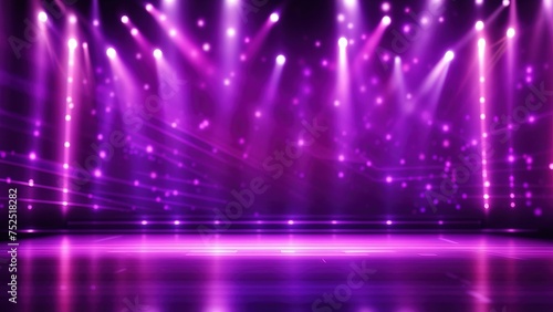 Empty stage background in purple color