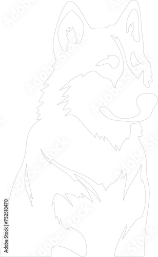 Siberian husky outline