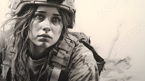 A female soldier grappling with PTSD, revealing the unseen scars of war.