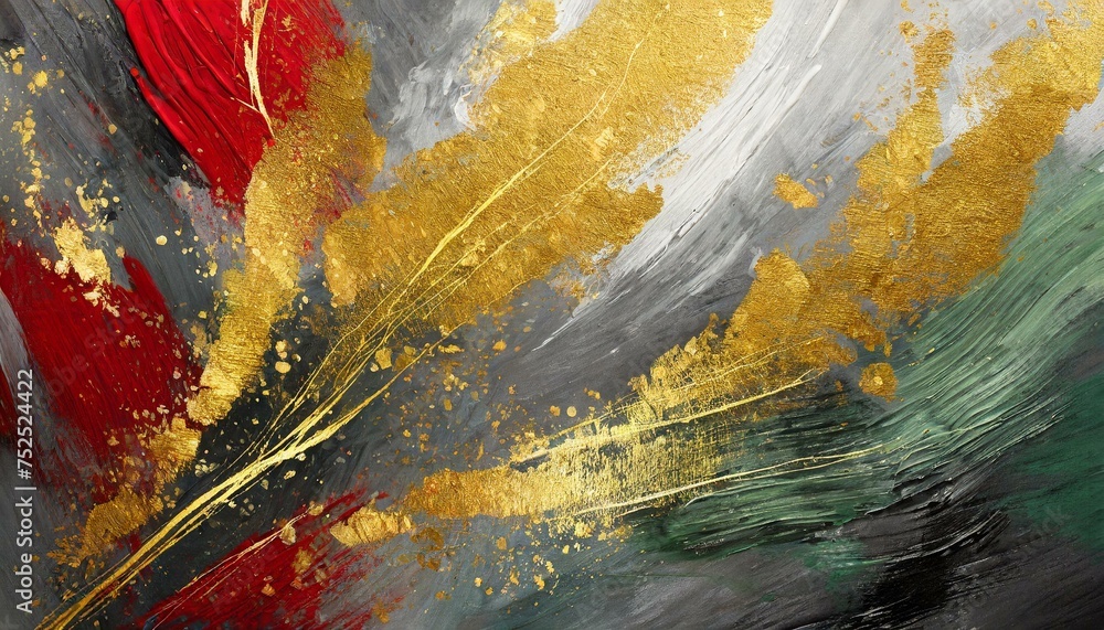 Golden Radiance: Abstract Oil Painting with Textured Backgrounds